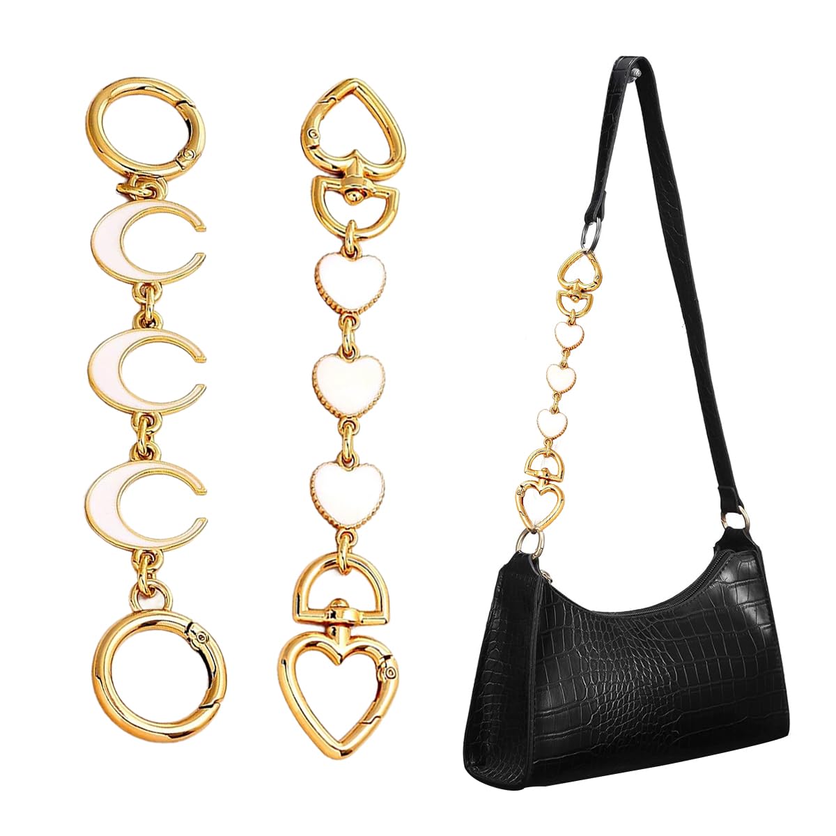 PALAY 2Pcs Bag Extender Chain Golden Chain Extender for Bag 6.1 Inches Cute Charm Chain Strap for Bags Quick Connection Bag Extender Chain Fashion Bag Extender Chain for Purse, Handbag, Sling Bag PALAY 2Pcs Bag Extender Chain Golden Chain Extender for Bag 6.1 Inches Cute Charm Chain Strap for Bags Quick Connection Bag Extender Chain Fashion Bag Extender Chain for Purse, Handbag, Sling Bag